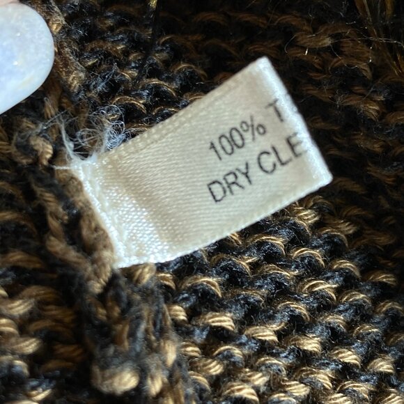 Vintage Rico Womens Knit Cardigan Sweater Brown Fringed Hem sleeve fringe Medium - Picture 5 of 7